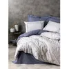 Image de Parure de lit - 1 housse de couette 220 x 240 cm + 2 taies doreiller 60 x 60 cm - 100% coton renforcé - Bleu