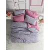 Image de Parure de lit - 1 housse de couette 220 x 240 cm + 2 taies doreiller 60 x 60 cm - 100% coton renforcé - Rose