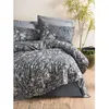Image de Parure de lit - 1 housse de couette 220 x 240 cm + 2 taies doreiller 60 x 60 cm - 100% coton renforcé - Anthracite