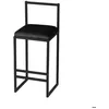 Image de Chaise de bar Koumo H84cm Métal et Velours Noir