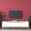 Image de Meuble TV - D1 - Blanc / Noyer - Rangement supplémentaire - 180 x 49 x 35 cm