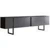 Image de CALICOSY - Meuble TV 2 portes rabattables L180 cm - LUXE - Anthracite / Noir