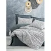 Image de Parure de lit - 1 housse de couette 220 x 240 cm + 2 taies doreiller 60 x 60 cm - 100% coton renforcé - Anthracite