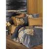 Image de Parure de lit - 1 housse de couette 220 x 240 cm + 2 taies doreiller 60 x 60 cm - Satiné 100% coton - Anthracite