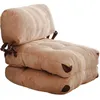 Image de Canapé lit - 1 place - FOLD - Velours côtelé Camel - 80 x 70 x 60 cm