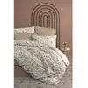 Image de Parure de lit - 1 housse de couette 220 x 240 cm + 2 taies doreiller 60 x 60 cm - 100% coton renforcé - Beige