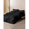 Image de Parure de lit - 1 housse de couette 220 x 240 cm + 2 taies doreiller 60 x 60 cm - 100% coton renforcé - Noir