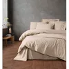 Image de Parure de lit - 1 housse de couette 220 x 240 cm + 2 taies doreiller 60 x 60 cm - 100% coton renforcé - Beige