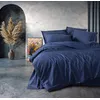 Image de Parure de lit - 1 housse de couette 140 x 200cm + 1 taies doreiller 60 x 60 cm - 100% coton renforcé - Bleu foncé