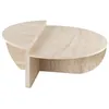 Image de Lot de 2 tables basses - Effet travertin beige - ALOEVA