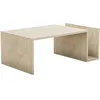 Image de Table basse - MEMO - Rectangulaire - Effet marbre Travertin - 868 x 324 x 50 cm