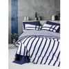 Image de Parure de lit - 1 housse de couette 220 x 240 cm + 2 taies doreiller 60 x 60 cm - 100% coton renforcé - Bleu
