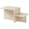 Image de Table basse - HARMONY - Rectangulaire - Effet travertin - 80 x 40 x 40 cm