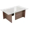 Image de CALICOSY - Table basse avec plateau en verre L105 cm - NOAH - Noyer