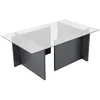 Image de CALICOSY - Table basse avec plateau en verre L105 cm - NOAH - Gris anthracite