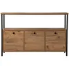 Image de Buffet / console - SOLACE - 3 portes - 120 x 77 x 30 cm - Pin atlantique / Noir