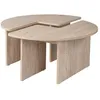 Image de Table basse - MOIRA - Ronde - Effet marbre travertin - 90 x 90 x 41 cm