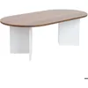Image de Table basse ovale en aggloméré coloris noyer/blanc L119 cm - IRIS