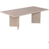 Image de Table basse - SABIN - Travertine - Rectangulaire - Panneaux mélaminés - Travertin - Style élégant - Sur pieds - 119x60x40 cm