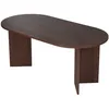 Image de Table de salle à manger ovale Sablin - 180x90x75cm - décor noyer