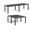 Image de Table de jardin - Rectangulaire - Coloris : gris graphite - En résine - Modulable 3 en 1 - JULIE DOUBLE - Allibert by KETER