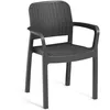 Image de Lot de 6 fauteuils de jardin - Allibert by KETER - BELLA - En résine - Coloris : gris graphite - Empilable