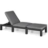 Image de Bain de soleil - Allibert by KETER   DAYTONA   en résine imitation rotin tressé   coussin   dossier réglable - gris graphite