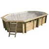 Image de UBBINK Piscine bois Océa 400x610 H130cm - Liner Gris - Hors sol semi enterrée ou enterrée - Garantie 15 ans