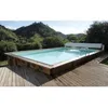 Image de UBBINK Piscine bois Linéa 350x650 H140cm - Liner Beige - Hors sol semi enterrée ou enterrée - Garantie 15 ans
