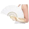 Image de Éventail en tissu brodé blanc - BOLAND - Granada - Femme - Adulte