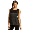 Image de Débardeur noir femme à franges - M/L (40/42) - Coupe droite