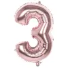 Image de Ballon Mylar - Rue de la Fête - Chiffre 3 - Rose Cuivré - Hélium - 86 cm
