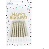 Image de Set 16 Bougies Anniversaire en spirale avec bouchon de gâteau Happy Birthday - Or