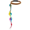 Image de Bandeau - BOLLAND - Hippie Multicolore - Marron Tressé - Perles et Plumes