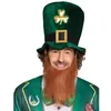 Image de Chapeau de Leprechaun vert pour la Saint-Patrick avec barbe rousse - BOLAND - Accessoire de déguisement