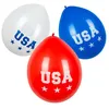 Image de Ballons (lot de 6) - BOLAND - USA - Blanc/rouge/bleu - Inscription USA & étoiles - Jusquà 25 cm (hélium)