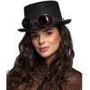 Image de Chapeau Haut-de-Forme Adulte Steam Punk avec Lunettes - BOLAND - Steamgoggles - Mixte - Noir - Intérieur