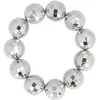 Image de BRACELET BOULES À FACETTES ARGENT DISCO ADULTE Gris Argent - Accessoire de déguisement bijou fantaisie