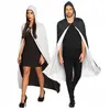 Image de Cape de Vampire Réversible pour Adulte - JOUR DE FETE - Noir/Blanc - 170 cm - Polyester