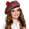 Image de Béret Écossais Rouge Adulte - Boland - Écosse - Carreaux - Taille Unique