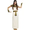 Image de Déguisement Cléopâtre femme - BOLAND - Antiquité - Robe blanche fourreau longue - Ceinture avec pan - Manchettes