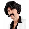 Image de PERRUQUE CHUCK AVEC MOUSTACHE Noir