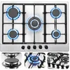 Image de Plaque de Cuisson Gaz 5 Feuxs Plaque Gaz Inox 68 cmCuisinière à Gazs 5 Brûleurs Encastrable10480WSécurité Thermocouple