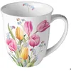 Image de Tasse en Porcelaine Fine - Bouquet de tulipes