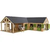 Image de Ecurie miniature en bois pour chevaux - Kids Globe - Univers miniature - 4 boxes de rangement - échelle 1:24