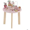 Image de LITTLE DUTCH - Table Dactivites En Bois Fsc Fairy Garden Rose Jaune Vert Beige Multicol