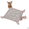 Image de LITTLE DUTCH - Doudou Carre Faon Fairy Garden Rose Marron Vert Multicolore