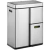 Image de EKO poubelle Mirage Plus 30+15+15 litres acier argent mat