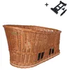 Image de Panier vélo pour chien - BASIL - Pasja L MIK 2.0 - Osier tressé main - Plaque MIK 2.0 incl. - Coussin amovible lavable