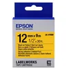 Image de Epson LabelWorks LK-4YBW Noir sur jaune Rouleau (12 cm x 9 m) 1 rouleau(x) bande détiquettes pour LabelWorks LW-1000 LW-300 